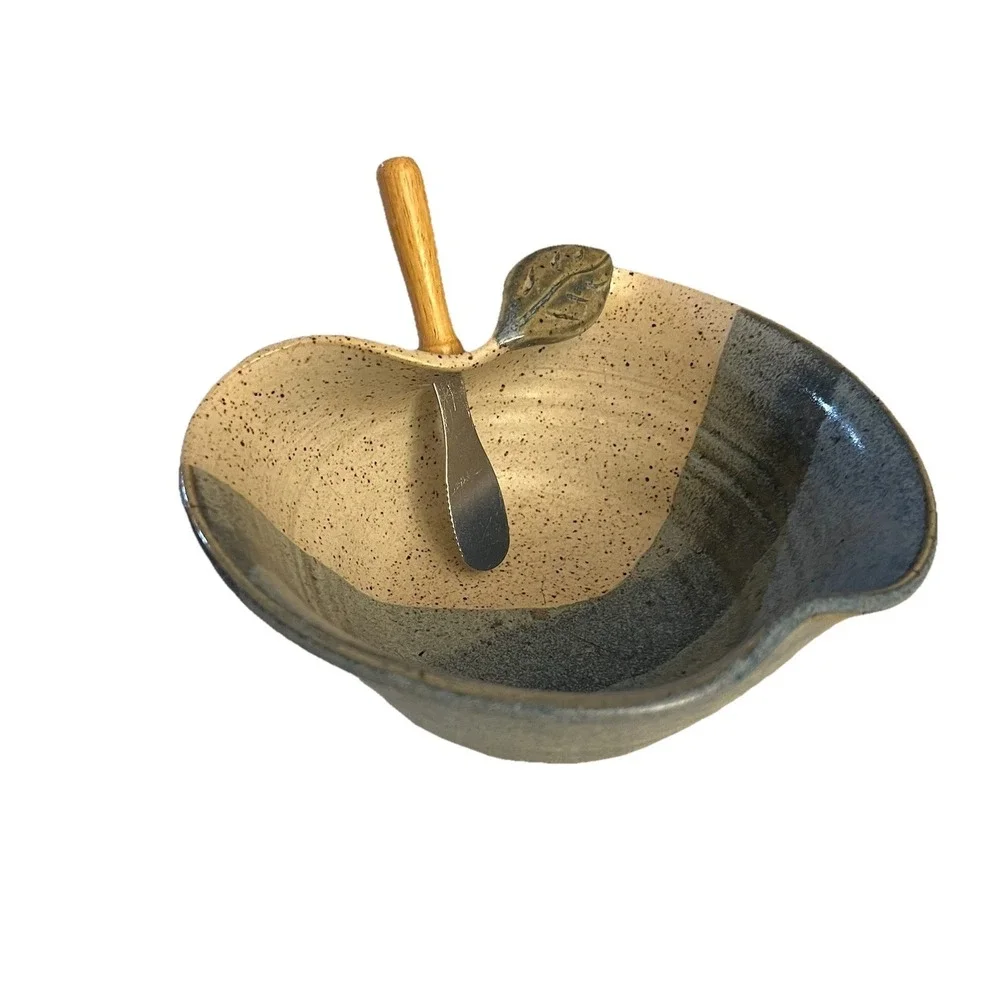 Handmade Ceramic Serving Bowl Designed For Fruit Or Other Snacks Apple Design 6